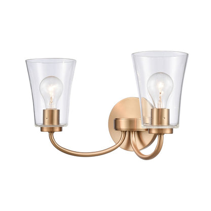Atlas Lighting Emily 17in 2-Light Vanity Light | Traditional Brushed Gold and Clear Glass | Bathroom Vanity | 17 x 8.75 x 9.5 in | Model WL11293-GD
