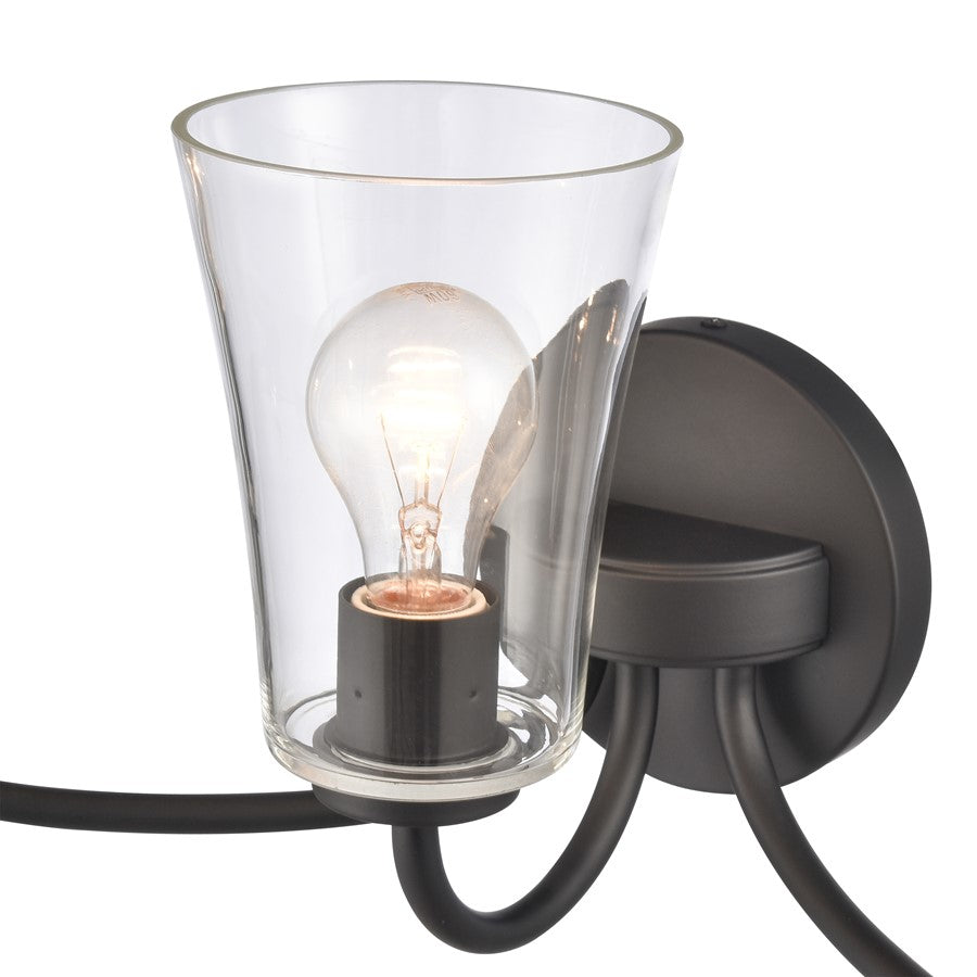 Atlas Lighting Emily 23in 3-Light Vanity Light | Traditional Matte Black and Clear Glass | Bathroom Vanity | 23 x 8.75 x 9.5 in | Model WL11294-BK