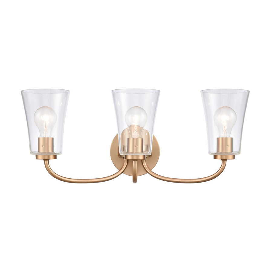 Atlas Lighting Emily 23in 3-Light Vanity Light | Traditional Brushed Gold and Clear Glass | Bathroom Vanity | 23 x 8.75 x 9.5 in | Model WL11294-GD