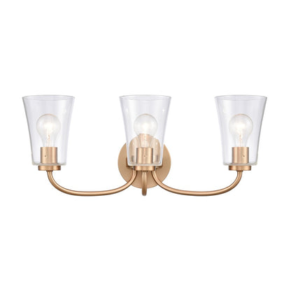 Atlas Lighting Emily 23in 3-Light Vanity Light | Traditional Brushed Gold and Clear Glass | Bathroom Vanity | 23 x 8.75 x 9.5 in | Model WL11294-GD