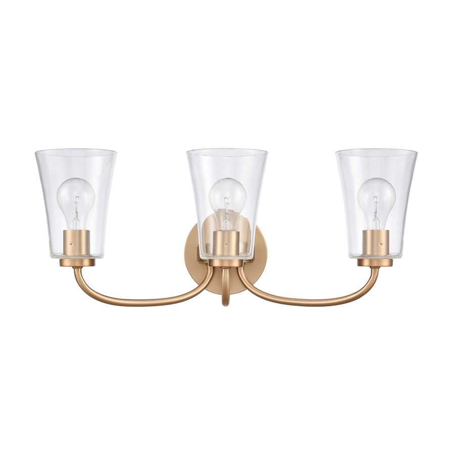 Atlas Lighting Emily 23in 3-Light Vanity Light | Traditional Brushed Gold and Clear Glass | Bathroom Vanity | 23 x 8.75 x 9.5 in | Model WL11294-GD
