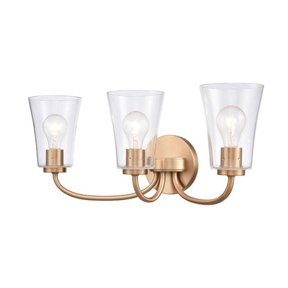 Atlas Lighting Emily 23in 3-Light Vanity Light | Traditional Brushed Gold and Clear Glass | Bathroom Vanity | 23 x 8.75 x 9.5 in | Model WL11294-GD