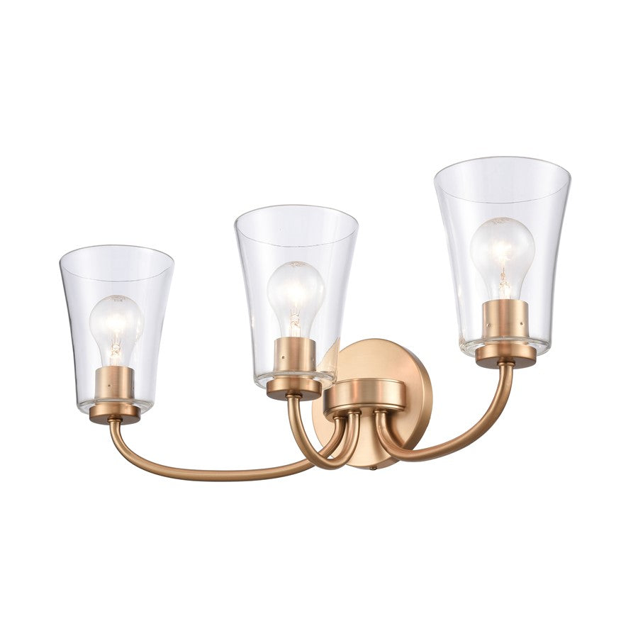 Atlas Lighting Emily 23in 3-Light Vanity Light | Traditional Brushed Gold and Clear Glass | Bathroom Vanity | 23 x 8.75 x 9.5 in | Model WL11294-GD
