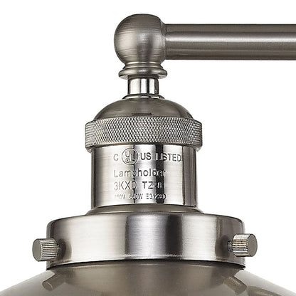Atlas Lighting English Pub 18in 2-Light Vanity Light | Transitional Brushed Nickel and Nickel Metal Shades | Bathroom Vanity | Model WL11295-NK1