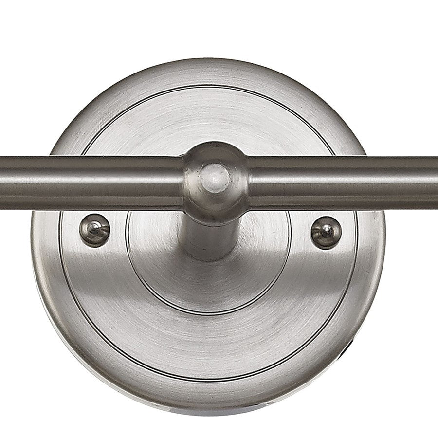 Atlas Lighting English Pub 18in 2-Light Vanity Light | Transitional Brushed Nickel and Nickel Metal Shades | Bathroom Vanity | Model WL11295-NK1