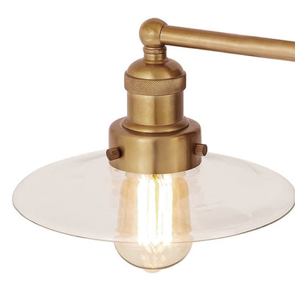 Atlas Lighting English Pub 28in 3-Light Vanity Light | Traditional Satin Brass and Clear Glass Shades | Bathroom Vanity | Model WL11296-BS