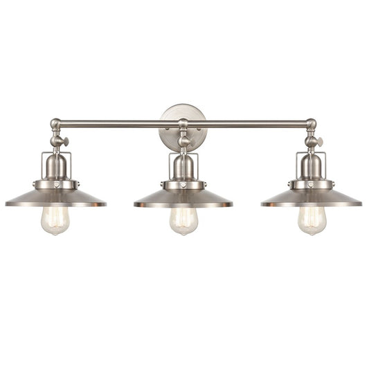 Atlas English Pub 28in 3-Light Vanity Light | Transitional Satin Nickel Metal | Bathroom Vanity | 28 x 10 x 8 in | Model WL11296-NK2
