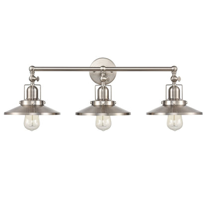 Atlas English Pub 28in 3-Light Vanity Light | Transitional Satin Nickel Metal | Bathroom Vanity | 28 x 10 x 8 in | Model WL11296-NK2