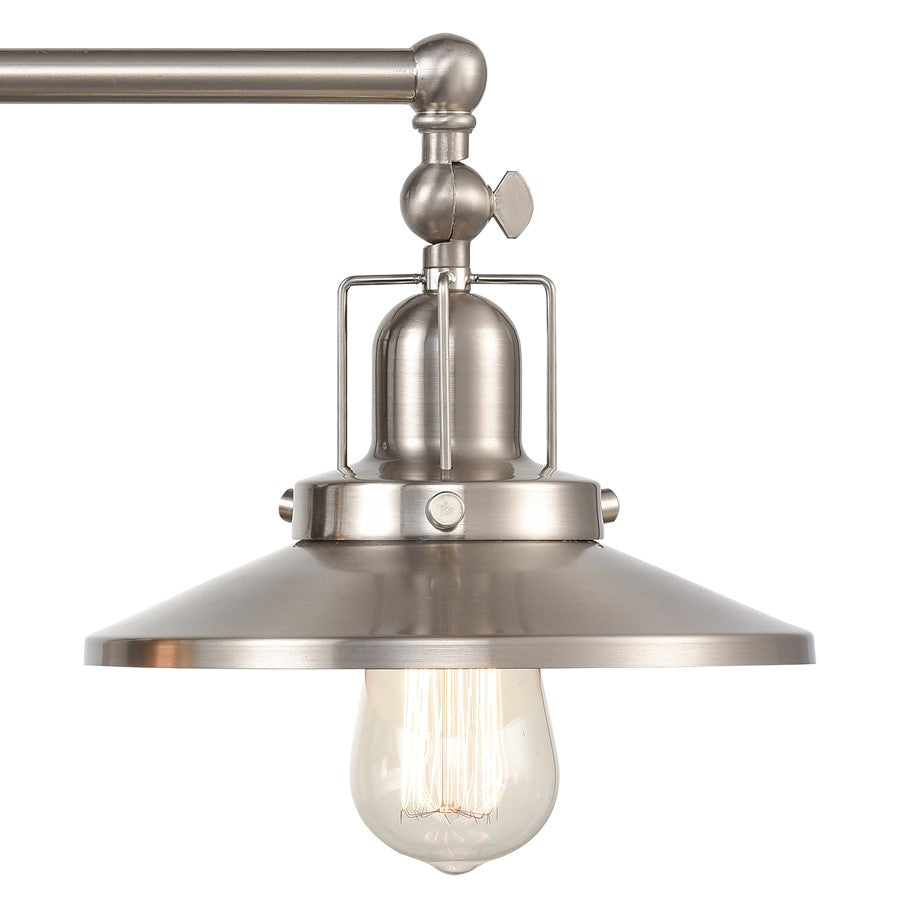 Atlas English Pub 28in 3-Light Vanity Light | Transitional Satin Nickel Metal | Bathroom Vanity | 28 x 10 x 8 in | Model WL11296-NK2