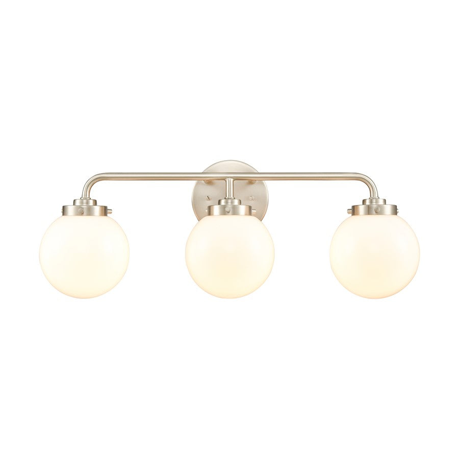Atlas Lighting Fairbanks 23in 3-Light Vanity Light | Modern Brushed Nickel and Opal Glass | Bathroom Vanity | 23 x 6 x 8 in | Model WL11302-NK2