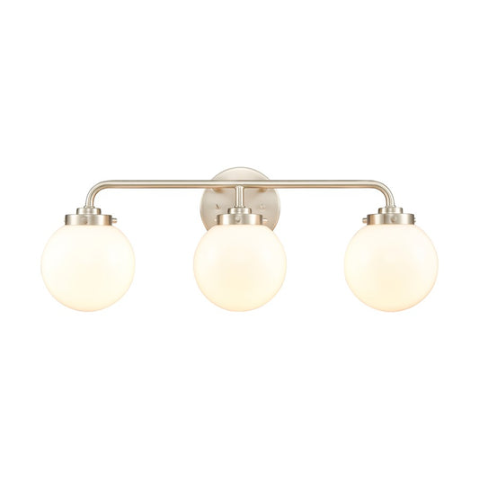 Atlas Lighting Fairbanks 23in 3-Light Vanity Light | Modern Brushed Nickel and Opal Glass | Bathroom Vanity | 23 x 6 x 8 in | Model WL11302-NK2