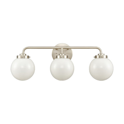 Atlas Lighting Fairbanks 23in 3-Light Vanity Light | Modern Brushed Nickel and Opal Glass | Bathroom Vanity | 23 x 6 x 8 in | Model WL11302-NK2