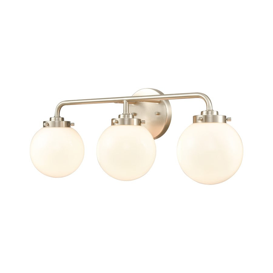 Atlas Lighting Fairbanks 23in 3-Light Vanity Light | Modern Brushed Nickel and Opal Glass | Bathroom Vanity | 23 x 6 x 8 in | Model WL11302-NK2