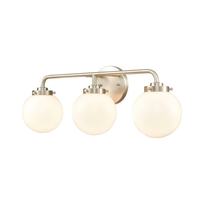 Atlas Lighting Fairbanks 23in 3-Light Vanity Light | Modern Brushed Nickel and Opal Glass | Bathroom Vanity | 23 x 6 x 8 in | Model WL11302-NK2