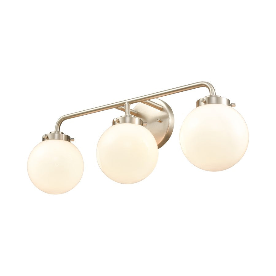 Atlas Lighting Fairbanks 23in 3-Light Vanity Light | Modern Brushed Nickel and Opal Glass | Bathroom Vanity | 23 x 6 x 8 in | Model WL11302-NK2