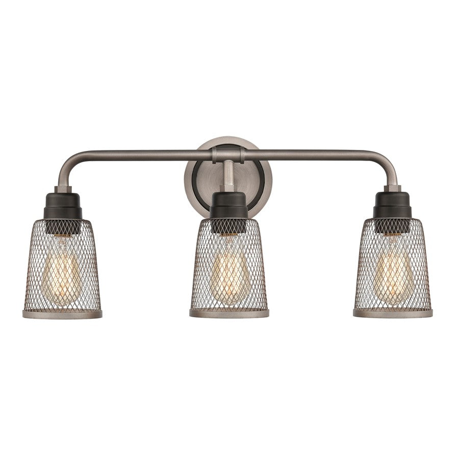 Atlas Lighting Glencoe 23in 3-Light Vanity Light | Transitional Weathered Zinc and Gray Metal | Bathroom Vanity | 23 x 7 x 11 in | Model WL11311-GY