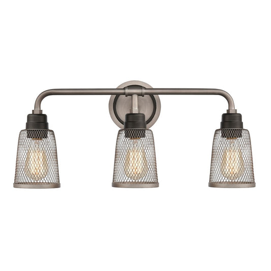 Atlas Lighting Glencoe 23in 3-Light Vanity Light | Transitional Weathered Zinc and Gray Metal | Bathroom Vanity | 23 x 7 x 11 in | Model WL11311-GY