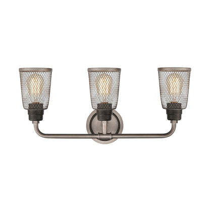 Atlas Lighting Glencoe 23in 3-Light Vanity Light | Transitional Weathered Zinc and Gray Metal | Bathroom Vanity | 23 x 7 x 11 in | Model WL11311-GY