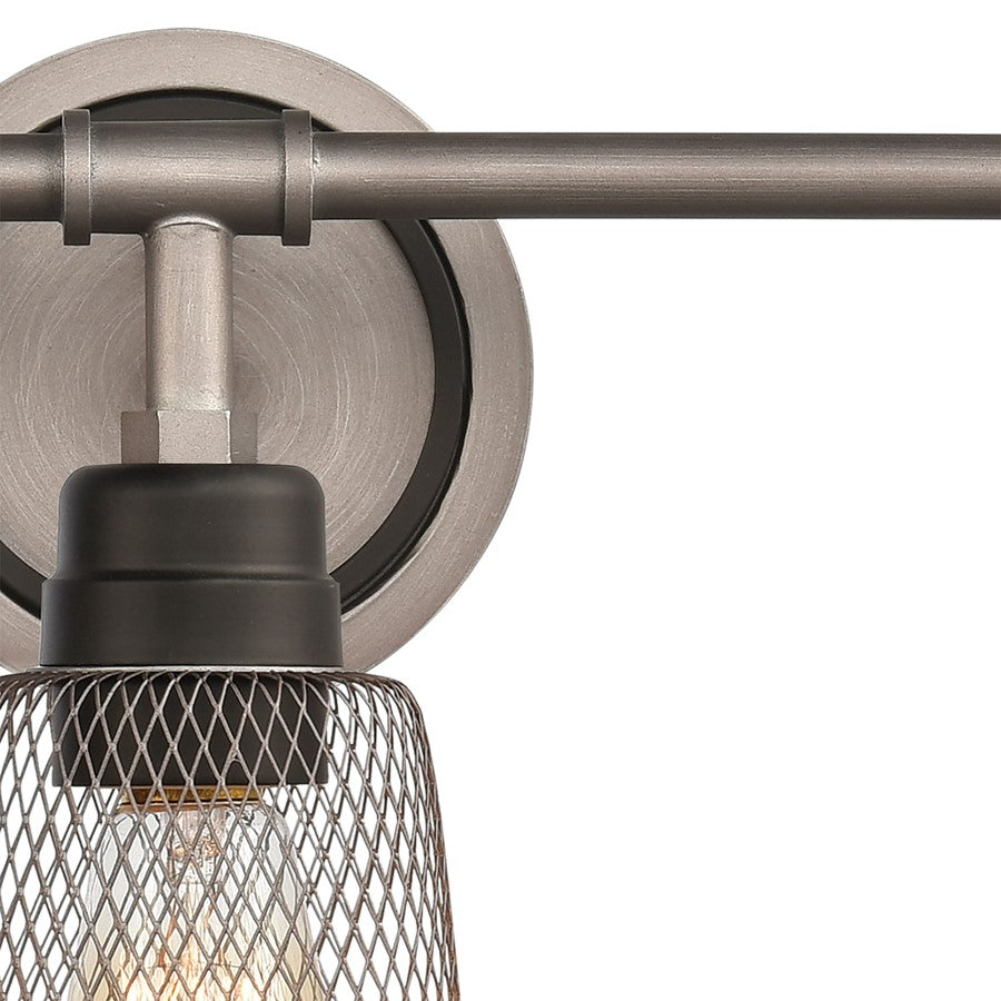 Atlas Lighting Glencoe 23in 3-Light Vanity Light | Transitional Weathered Zinc and Gray Metal | Bathroom Vanity | 23 x 7 x 11 in | Model WL11311-GY