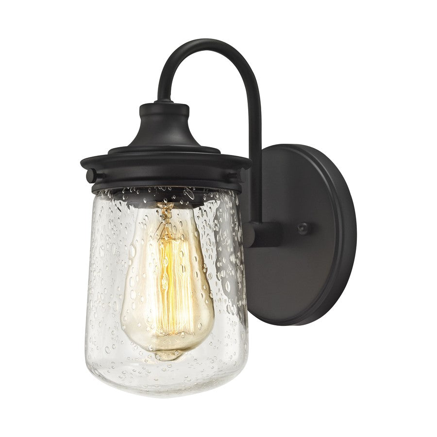 Atlas Lighting Hamel 10in 1-Light Sconce | Transitional Oil Rubbed Bronze and Clear Seeded Glass | Bathroom Vanity | 5 x 7 x 10 in | Model WL11312-BZ