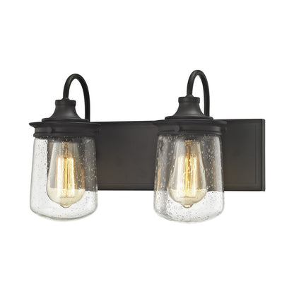 Atlas Lighting Hamel 15in 2-Light Vanity Light | Transitional Oil Rubbed Bronze and Clear Seeded Glass | Bathroom Vanity | Model WL11313-BZ