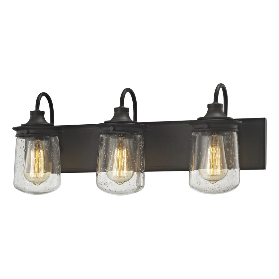 Atlas Lighting Hamel 24in 3-Light Vanity Light | Transitional Oil Rubbed Bronze and Clear Seeded Glass | Bathroom Vanity | Model WL11314-BZ