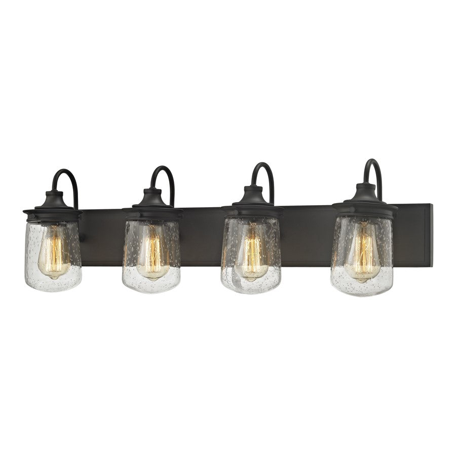 Atlas Lighting Hamel 32in 4-Light Vanity Light | Transitional Oil Rubbed Bronze and Clear Seeded Glass | Bathroom Vanity | Model WL11315-BZ