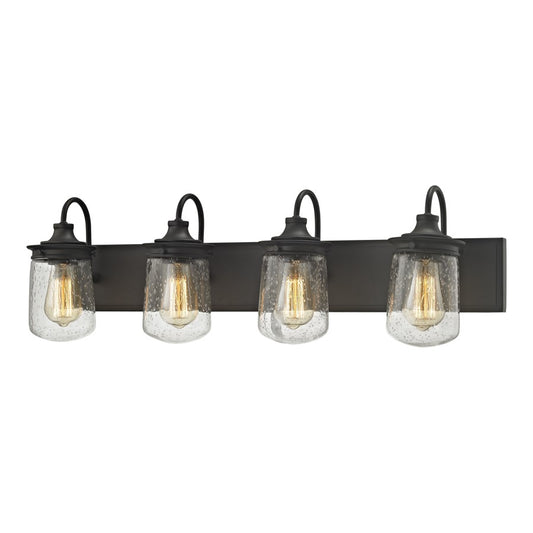 Atlas Lighting Hamel 32in 4-Light Vanity Light | Transitional Oil Rubbed Bronze and Clear Seeded Glass | Bathroom Vanity | Model WL11315-BZ