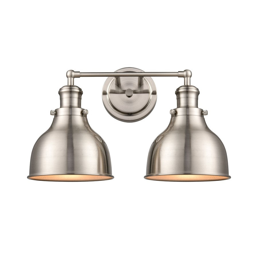 Atlas Lighting Haralson 2-Light Vanity Light | Transitional Satin Nickel Metal | Bathroom & Vanity Lighting | 17 x 7 x 10 in | Model WL11317-NK