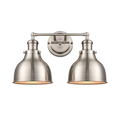 Atlas Lighting Haralson 2-Light Vanity Light | Transitional Satin Nickel Metal | Bathroom & Vanity Lighting | 17 x 7 x 10 in | Model WL11317-NK