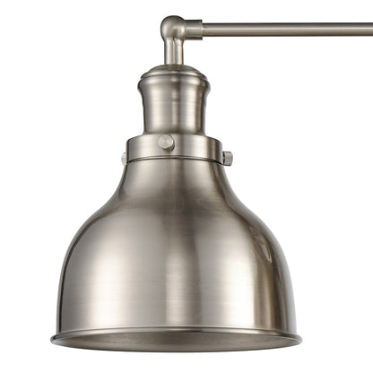 Atlas Lighting Haralson 24in 3-Light Vanity Light | Transitional Satin Nickel and Nickel Metal Shade | Bathroom Vanity | Model WL11318-NK