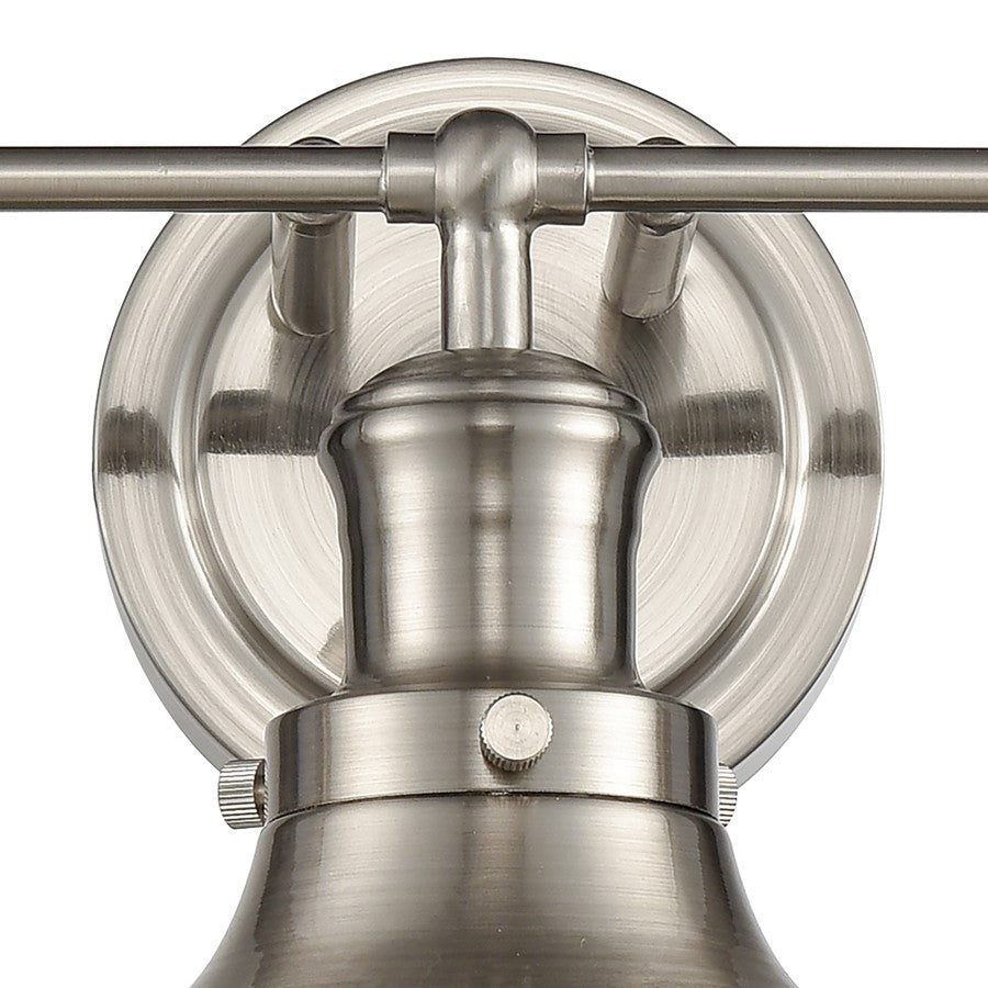 Atlas Lighting Haralson 24in 3-Light Vanity Light | Transitional Satin Nickel and Nickel Metal Shade | Bathroom Vanity | Model WL11318-NK