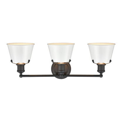 Atlas Lighting Holgate 24in 3-Light Vanity Light | Traditional Enamel White and Charcoal Metal | Bathroom & Kitchen Vanity | Model WL11330-WH