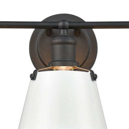 Atlas Lighting Holgate 24in 3-Light Vanity Light | Traditional Enamel White and Charcoal Metal | Bathroom & Kitchen Vanity | Model WL11330-WH