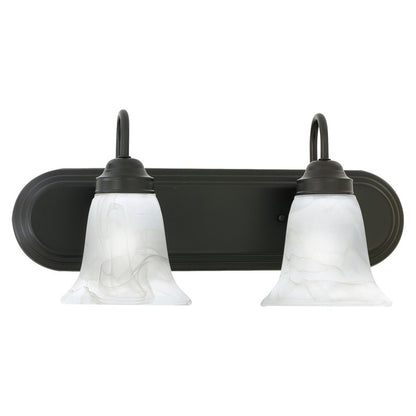 Atlas Lighting Homestead 18in 2-Light Vanity Light | Traditional Painted Bronze and White Glass | Bathroom & Powder Room Vanity | Model WL11332-BZ
