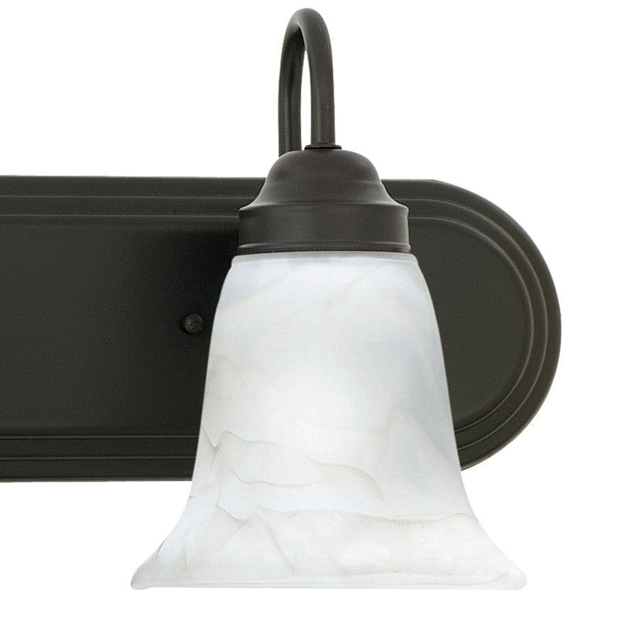 Atlas Lighting Homestead 18in 2-Light Vanity Light | Traditional Painted Bronze and White Glass | Bathroom & Powder Room Vanity | Model WL11332-BZ