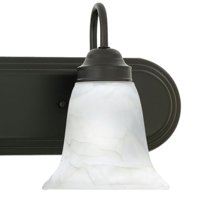 Atlas Lighting Homestead 18in 2-Light Vanity Light | Traditional Painted Bronze and White Glass | Bathroom & Powder Room Vanity | Model WL11332-BZ