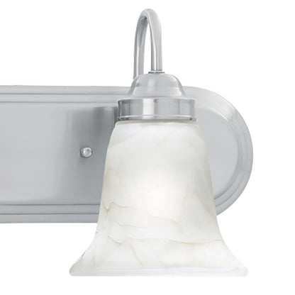 Atlas Lighting Homestead 18in 2-Light Vanity Light | Traditional Brushed Nickel and White Alabaster Glass | Bathroom Vanity | Model WL11332-NK
