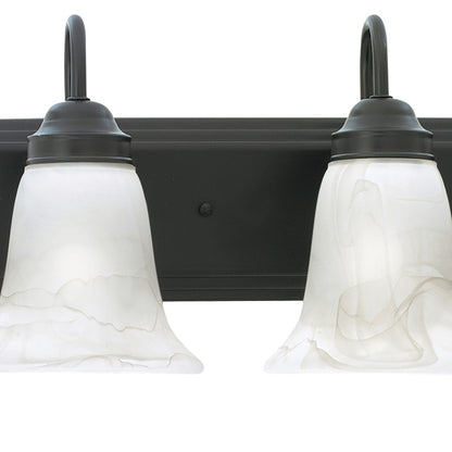 Atlas Lighting Homestead 24in 3-Light Vanity Light | Traditional Painted Bronze and White Alabaster Glass | Bathroom Vanity | Model WL11333-BZ