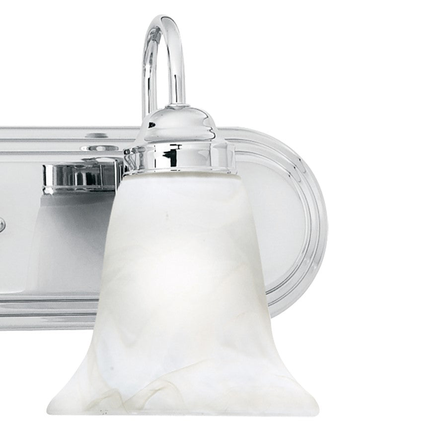 Atlas Lighting Homestead 24in 3-Light Vanity Light | Traditional Chrome and White Alabaster Glass | Bathroom Vanity | Model WL11333-CH