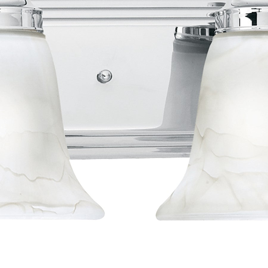 Atlas Lighting Homestead 24in 3-Light Vanity Light | Traditional Chrome and White Alabaster Glass | Bathroom Vanity | Model WL11333-CH