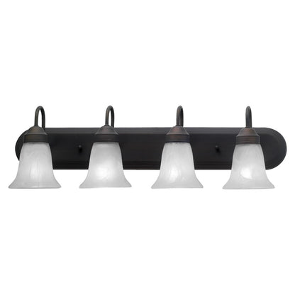 Atlas Lighting Homestead 30in 4-Light Vanity Light | Traditional Painted Bronze and White Alabaster Glass | Bathroom Vanity | Model WL11334-BZ
