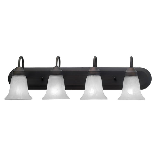 Atlas Lighting Homestead 30in 4-Light Vanity Light | Traditional Painted Bronze and White Alabaster Glass | Bathroom Vanity | Model WL11334-BZ