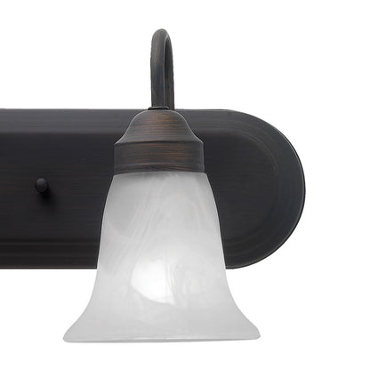 Atlas Lighting Homestead 30in 4-Light Vanity Light | Traditional Painted Bronze and White Alabaster Glass | Bathroom Vanity | Model WL11334-BZ