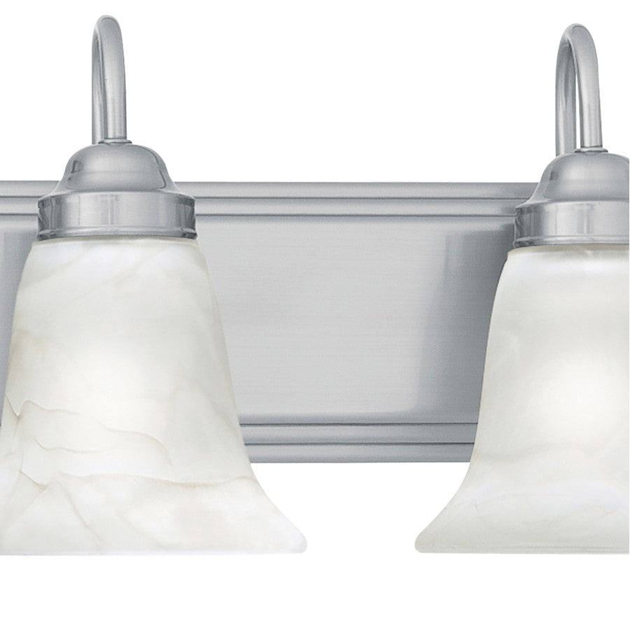 Atlas Lighting Homestead 30in 4-Light Vanity Light | Traditional Brushed Nickel and White Alabaster Glass | Bathroom Vanity | Model WL11334-NK