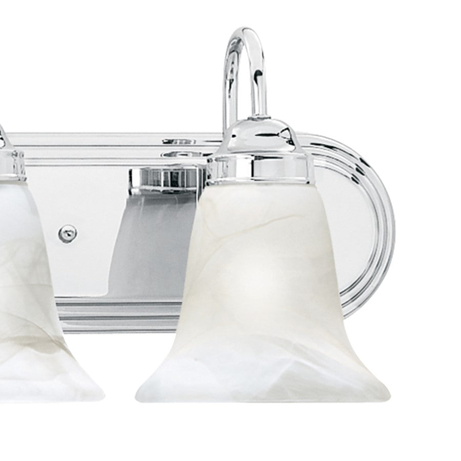 Atlas Lighting Homestead 36in 5-Light Vanity Light | Traditional Chrome and White Alabaster Glass | Bathroom Vanity | Model WL11335-CH