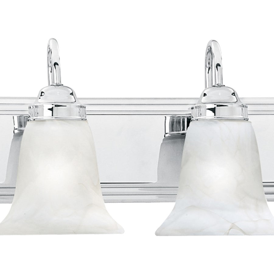 Atlas Lighting Homestead 36in 5-Light Vanity Light | Traditional Chrome and White Alabaster Glass | Bathroom Vanity | Model WL11335-CH