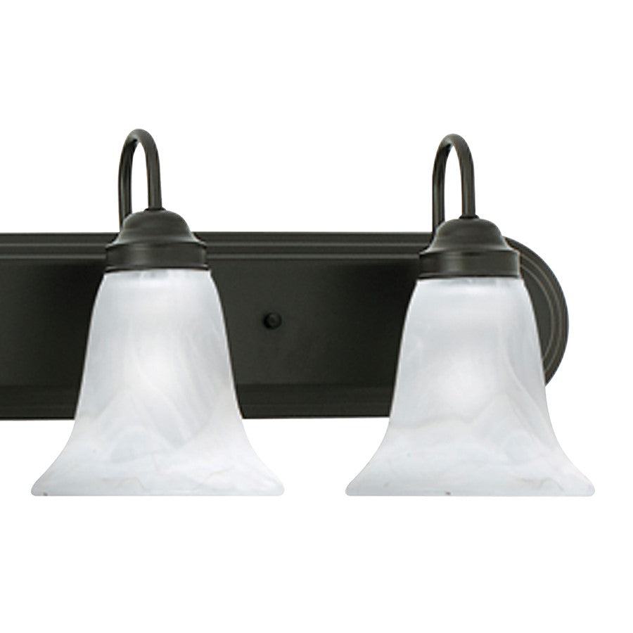 Atlas Lighting Homestead 48in 6-Light Vanity Light | Traditional Painted Bronze and White Alabaster Glass | Bathroom Vanity | Model WL11336-BZ