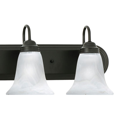 Atlas Lighting Homestead 48in 6-Light Vanity Light | Traditional Painted Bronze and White Alabaster Glass | Bathroom Vanity | Model WL11336-BZ