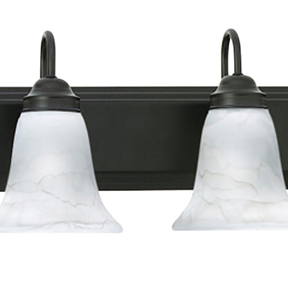 Atlas Lighting Homestead 48in 6-Light Vanity Light | Traditional Painted Bronze and White Alabaster Glass | Bathroom Vanity | Model WL11336-BZ